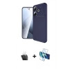 MARSİLYAN™- Redmi 13 4G Kılıf Eksen Form Prime - Siyah 3D Antistatik Seramik Nano Ekran Koruyucu + Kamera Lens Koruma Cam - SF