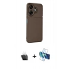 MARSİLYAN™- Redmi 13 4G Kılıf Eksen Form Prime - Siyah 3D Antistatik Seramik Nano Ekran Koruyucu + Kamera Lens Koruma Cam - SF