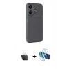 MARSİLYAN™- Redmi 13 4G Kılıf Eksen Form Prime - Siyah 3D Antistatik Seramik Nano Ekran Koruyucu + Kamera Lens Koruma Cam - SF