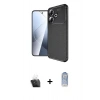 MARSİLYAN™- Redmi 13 4G Kılıf Eksen Form Prime - Siyah Joko Magic 5D Cam + Kamera Lens Koruma Cam - SF