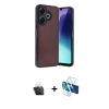 MARSİLYAN™- Redmi 13 4G Kılıf Kıvılcım Işık Serisi - Siyah 3D Antistatik Seramik Nano Ekran Koruyucu + Kamera Lens Koruma Cam - SF