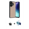 MARSİLYAN™- Redmi 13 4G Kılıf Kıvılcım Işık Serisi - Siyah 3D Antistatik Seramik Nano Ekran Koruyucu + Kamera Lens Koruma Cam - SF