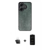 MARSİLYAN™- Redmi 13 4G Kılıf Kıvılcım Işık Serisi - Siyah 6D Antistatik Mat Seramik Hayalet Nano Ekran Koruyucu + Kamera Lens Koruma Cam - SF