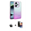 MARSİLYAN™- Redmi 13 4G Kılıf Kıvılcım Minimal Özel Seri - Siyah 3D Antistatik Mat Seramik Nano Ekran Koruyucu + Şeffaf Kamera Lens Koruma Cam