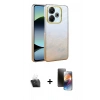 MARSİLYAN™- Redmi 13 4G Kılıf Kıvılcım Minimal Özel Seri - Siyah 3D Antistatik Mat Seramik Nano Ekran Koruyucu + Şeffaf Kamera Lens Koruma Cam