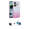 MARSİLYAN™- Redmi 13 4G Kılıf Kıvılcım Minimal Özel Seri - Siyah 3D Antistatik Seramik Nano Ekran Koruyucu + Kamera Lens Koruma Cam - SF