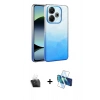 MARSİLYAN™- Redmi 13 4G Kılıf Kıvılcım Minimal Özel Seri - Siyah 3D Antistatik Seramik Nano Ekran Koruyucu + Kamera Lens Koruma Cam - SF