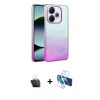MARSİLYAN™- Redmi 13 4G Kılıf Kıvılcım Minimal Özel Seri - Siyah 3D Antistatik Seramik Nano Ekran Koruyucu + Kamera Lens Koruma Cam - SF
