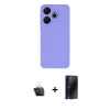 MARSİLYAN™- Redmi 13 4G Kılıf Kozmos Yansıma Özel Seri - Siyah 3D Antistatik Hayalet Cam Ekran Koruyucu + Kamera Lens Koruma Cam - SF