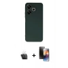 MARSİLYAN™- Redmi 13 4G Kılıf Kozmos Yansıma Özel Seri - Siyah 3D Antistatik Mat Seramik Nano Ekran Koruyucu + Kamera Lens Koruma Cam - SF