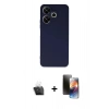 MARSİLYAN™- Redmi 13 4G Kılıf Kozmos Yansıma Özel Seri - Siyah 3D Antistatik Mat Seramik Nano Ekran Koruyucu + Kamera Lens Koruma Cam - SF