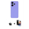 MARSİLYAN™- Redmi 13 4G Kılıf Kozmos Yansıma Özel Seri - Siyah 3D Antistatik Mat Seramik Nano Ekran Koruyucu + Kamera Lens Koruma Cam - SF
