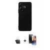 MARSİLYAN™- Redmi 13 4G Kılıf Kozmos Yansıma Özel Seri - Siyah 3D Antistatik Mat Seramik Nano Ekran Koruyucu + Kamera Lens Koruma Cam - SF