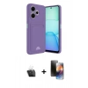 MARSİLYAN™- Redmi 13 4G Kılıf Vadi Çizgi Prime - Siyah 3D Antistatik Mat Seramik Nano Ekran Koruyucu + Kamera Lens Koruma Cam - SF