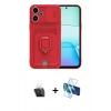 MARSİLYAN™- Redmi 13 4G Kılıf Vadi Form Prime - Siyah 3D Antistatik Cam Ekran Koruyucu + Kamera Lens Koruma Cam - SF