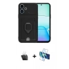 MARSİLYAN™- Redmi 13 4G Kılıf Vadi Form Prime - Siyah 3D Antistatik Cam Ekran Koruyucu + Kamera Lens Koruma Cam - SF