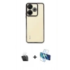 MARSİLYAN™- Redmi 13 4G Kılıf Vadi Minimal - Siyah 3D Antistatik Cam Ekran Koruyucu + Kamera Lens Koruma Cam - SF