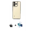 MARSİLYAN™- Redmi 13 4G Kılıf Vadi Minimal - Siyah 3D Antistatik Cam Ekran Koruyucu + Kamera Lens Koruma Cam - SF