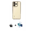MARSİLYAN™- Redmi 13 4G Kılıf Vadi Minimal - Siyah 3D Antistatik Cam Ekran Koruyucu + Kamera Lens Koruma Cam - SF