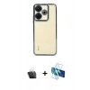 MARSİLYAN™- Redmi 13 4G Kılıf Vadi Minimal - Siyah 3D Antistatik Cam Ekran Koruyucu + Kamera Lens Koruma Cam - SF