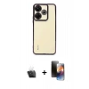 MARSİLYAN™- Redmi 13 4G Kılıf Vadi Minimal - Siyah 3D Antistatik Mat Seramik Nano Ekran Koruyucu + Kamera Lens Koruma Cam - SF