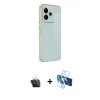 MARSİLYAN™- Redmi 13 4G Kılıf Yankı Serisi - Siyah 3D Antistatik Cam Ekran Koruyucu + Kamera Lens Koruma Cam - SF