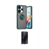 MARSİLYAN™- Redmi 13 4G Kılıf Yörünge Çizgi - Siyah 3D Antistatik Hayalet Cam Ekran Koruyucu