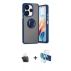 MARSİLYAN™- Redmi 13 4G Kılıf Yörünge Çizgi - Siyah 3D Antistatik Seramik Nano Ekran Koruyucu + Kamera Lens Koruma Cam - SF
