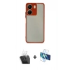 MARSİLYAN™- Redmi 13C Kılıf Ahenk Çizgi Serisi - Siyah 3D Antistatik Seramik Nano Ekran Koruyucu + Kamera Lens Koruma Cam - SF