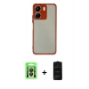 MARSİLYAN™- Redmi 13C Kılıf Ahenk Çizgi Serisi - Siyah 6D Antistatik Mat Seramik Hayalet Nano Ekran Koruyucu + Raze Metal Kamera Lens - SH