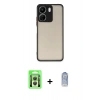 MARSİLYAN™- Redmi 13C Kılıf Ahenk Çizgi Serisi - Siyah Joko Magic 5D Cam + Raze Metal Kamera Lens - GS