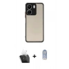 MARSİLYAN™- Redmi 13C Kılıf Ahenk Çizgi Serisi - Siyah Joko Magic 5D Cam + Kamera Lens Koruma Cam - SF