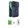 MARSİLYAN™- Redmi 13C Kılıf Ahenk Klasik - Şeffaf Pasifik Cam Ekran Koruyucu + Raze Metal Kamera Lens - GS