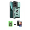 MARSİLYAN™- Redmi 13C Kılıf Ahenk Klasik - Siyah 3D Antistatik Mat Seramik Nano Ekran Koruyucu + Raze Metal Kamera Lens - GS