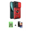 MARSİLYAN™- Redmi 13C Kılıf Ahenk Klasik - Siyah 3D Antistatik Mat Seramik Nano Ekran Koruyucu + Raze Metal Kamera Lens - GS