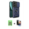 MARSİLYAN™- Redmi 13C Kılıf Ahenk Klasik - Siyah 3D Antistatik Mat Seramik Nano Ekran Koruyucu + Raze Metal Kamera Lens - GS