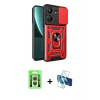 MARSİLYAN™- Redmi 13C Kılıf Ahenk Klasik - Siyah 3D Antistatik Seramik Nano Ekran Koruyucu + Raze Metal Kamera Lens - GS