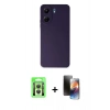 MARSİLYAN™- Redmi 13C Kılıf Ahenk Serisi - Siyah 3D Antistatik Mat Seramik Nano Ekran Koruyucu + Raze Metal Kamera Lens - GS