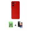 MARSİLYAN™- Redmi 13C Kılıf Ahenk Serisi - Siyah 3D Antistatik Mat Seramik Nano Ekran Koruyucu + Raze Metal Kamera Lens - GS