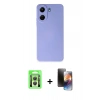 MARSİLYAN™- Redmi 13C Kılıf Ahenk Serisi - Siyah 3D Antistatik Mat Seramik Nano Ekran Koruyucu + Raze Metal Kamera Lens - GS