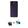 MARSİLYAN™- Redmi 13C Kılıf Ahenk Serisi - Siyah 3D Antistatik Seramik Nano Ekran Koruyucu + Kamera Lens Koruma Cam - SF