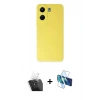 MARSİLYAN™- Redmi 13C Kılıf Ahenk Serisi - Siyah 3D Antistatik Seramik Nano Ekran Koruyucu + Kamera Lens Koruma Cam - SF