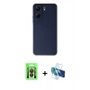 MARSİLYAN™- Redmi 13C Kılıf Ahenk Serisi - Siyah 3D Antistatik Seramik Nano Ekran Koruyucu + Raze Metal Kamera Lens - SH