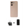 MARSİLYAN™- Redmi 13C Kılıf Ahenk Serisi - Siyah 6D Antistatik Mat Seramik Hayalet Nano Ekran Koruyucu + Kamera Lens Koruma Cam - SF