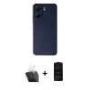 MARSİLYAN™- Redmi 13C Kılıf Ahenk Serisi - Siyah 6D Antistatik Mat Seramik Hayalet Nano Ekran Koruyucu + Kamera Lens Koruma Cam - SF