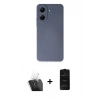 MARSİLYAN™- Redmi 13C Kılıf Ahenk Serisi - Siyah 6D Antistatik Mat Seramik Hayalet Nano Ekran Koruyucu + Kamera Lens Koruma Cam - SF
