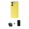 MARSİLYAN™- Redmi 13C Kılıf Ahenk Serisi - Siyah 6D Antistatik Mat Seramik Hayalet Nano Ekran Koruyucu + Kamera Lens Koruma Cam - SF