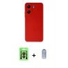 MARSİLYAN™- Redmi 13C Kılıf Ahenk Serisi - Siyah Joko Magic 5D Cam + Raze Metal Kamera Lens - SH