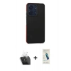 MARSİLYAN™- Redmi 13C Kılıf Eksen Işık - Şeffaf Pasifik Cam Ekran Koruyucu + Kamera Lens Koruma Cam - SF