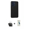 MARSİLYAN™- Redmi 13C Kılıf Eksen Işık - Şeffaf Pasifik Cam Ekran Koruyucu + Kamera Lens Koruma Cam - SF